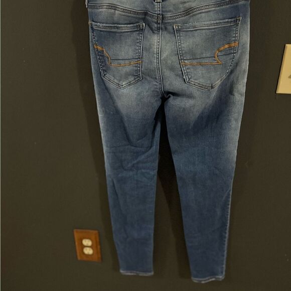 American Eagle High Rise Jegging Crop Jeans Size 2 Medium Wash - Picture 3 of 8